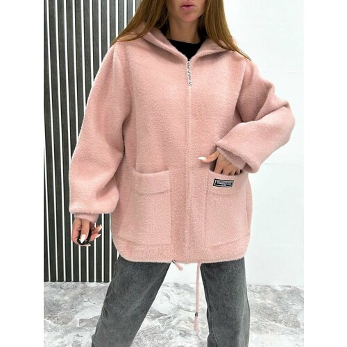 Кардиган, размер 52/60, розовый