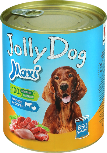 Корм консервированный для собак зоогурман Jolly Dog Мясное ассорти 850г