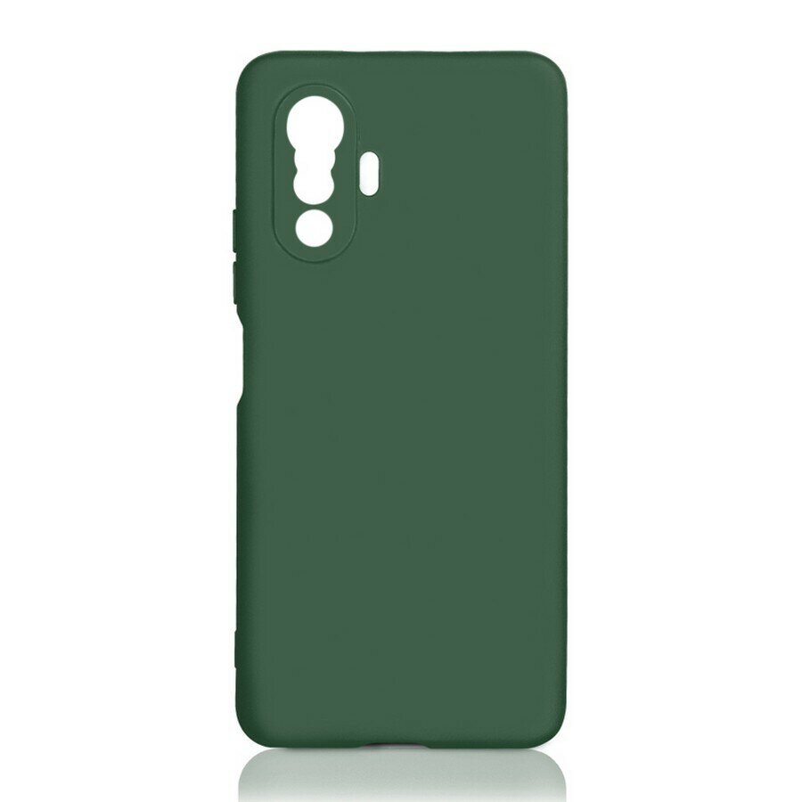 Силиконовая накладка без логотипа Silky soft-touch для Xiaomi Poco F3 GT темно-зеленый