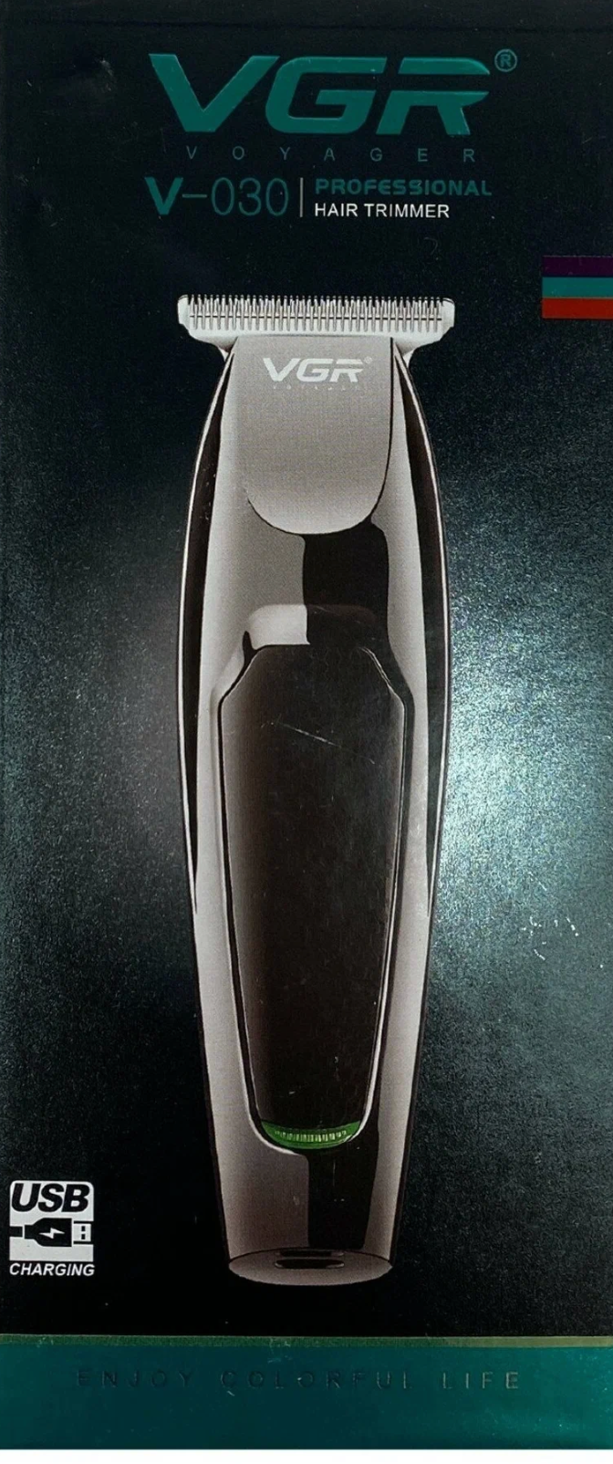 Машинка для стрижки волос и бороды Триммер беспроводной VGR V-030, черный
