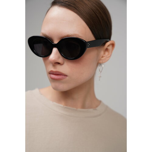 EYEREPUBLIC, черный vintage classics party dating reflective lens irregularity design metal frame polygon sunglasses clear lens glasses accessories