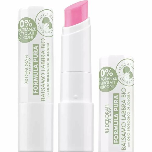 Помада-бальзам для губ , Deborah Milano, Formula Pura Lip Balm, тон: 04 Розовый, 3,75г