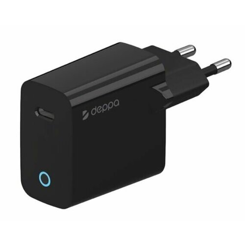 1USB-C Deppa, PD, 25W - сетевое зарядное устройство, черный