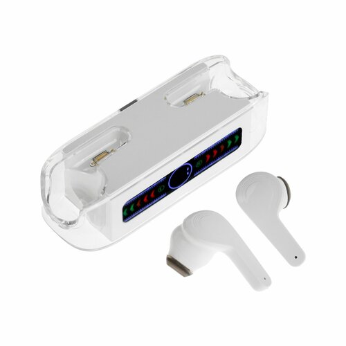 Наушники беспроводные KM12 TWS вкладыши BT 50 30200 мАч прозрачные белые 1шт 1126₽