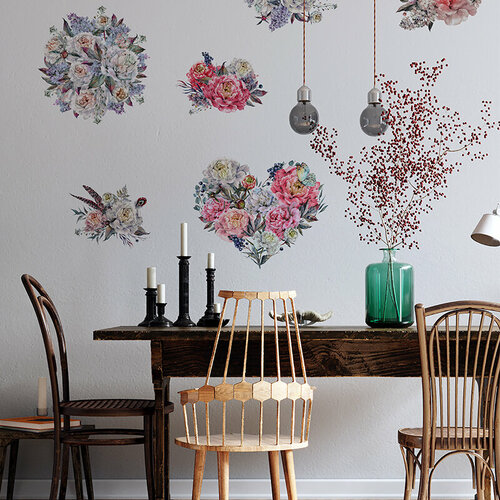 Наклейки интерьерные на стену Peony heart