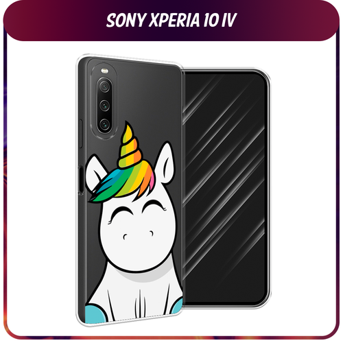 Силиконовый чехол на Sony Xperia 10 IV / Сони Иксперия 10 IV Няшный единорог, прозрачный силиконовый чехол на sony xperia 10 iv сони иксперия 10 iv белый мрамор