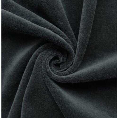 Мех искусственный (плюш) черный для пошива игрушек, одежды, обивки мебели / высота ворса 1,5 мм, 150х50 см