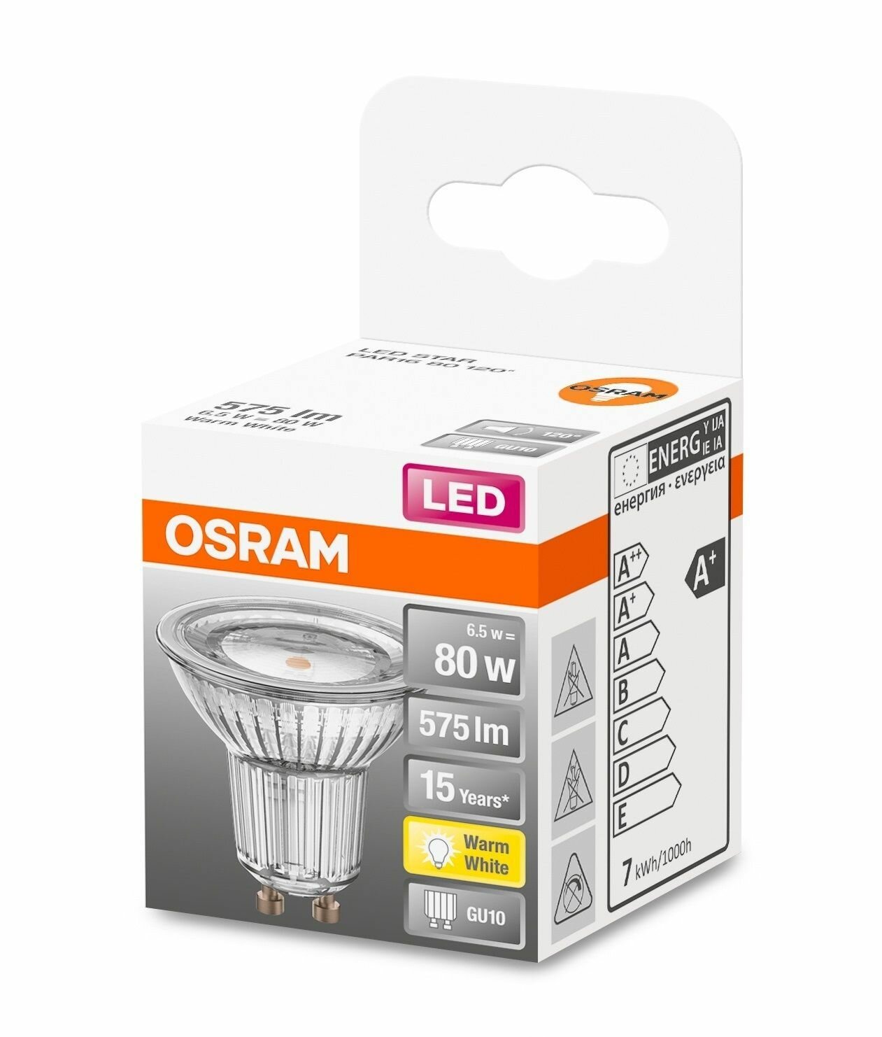 фото Osram GmbH Лампа Светодиодная LSPAR16 80120 6,5W/827 230V GU1010X1OSRAM