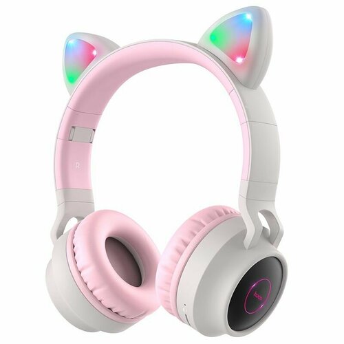 Полноразмерные беспроводные наушники Hoco W27 Cat Ear 5ч300 mAhBluetoothAUX серые 1960₽
