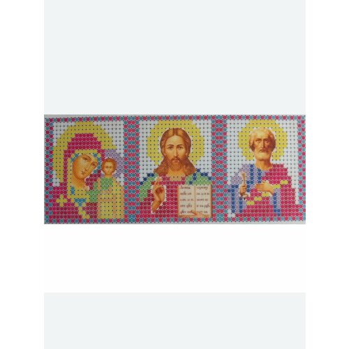 Вышивка бисером Три иконы Казанская, Иисус, Св. Петр БТС-012