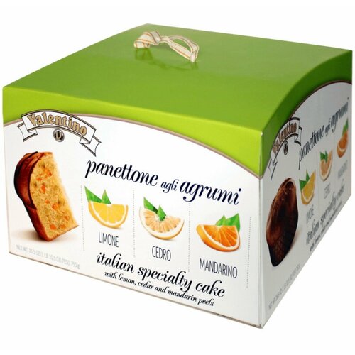 Кекс (Кулич) Panettone VALENTINOс цитрусовыми цукатами 750г, Италия