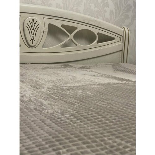 Плед бежевый плюшевый в кубик евро 200х220 см