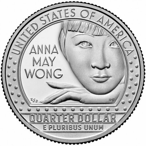 США 25 центов 2022 год Анна Мэй Вонг UNC