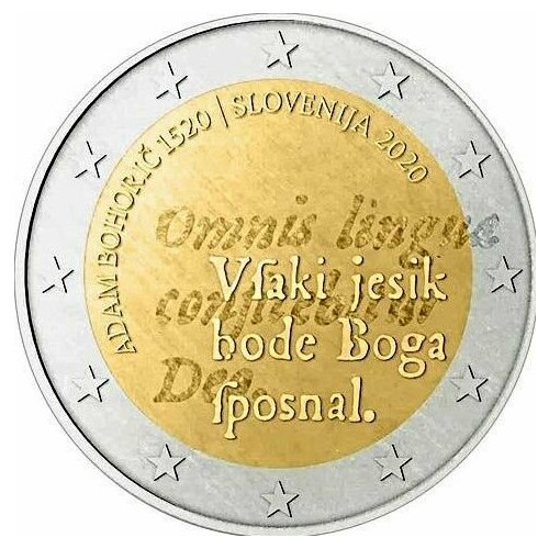 Словения 2 евро 2020 500 лет со дня рождения Адама Бохорича UNC памятная монета 2 евро 500 лет со дня рождения адама бохорича словения 2020 г в состояние unc из мешка