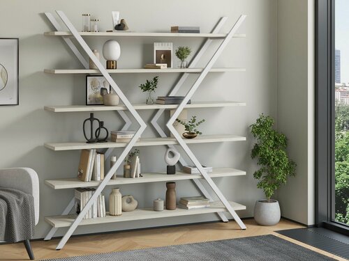 Изображение товара Стеллаж Айсберг Лофт ИКС белый/дуб крафт белый