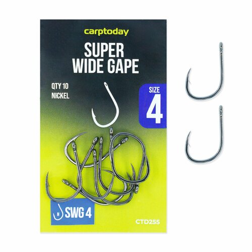 Крючки карповые Carptoday Super Wide Gape Nickel Размер №4