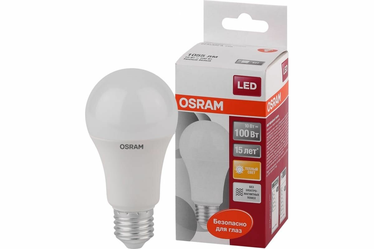 Светодиодная лампа OSRAM LED STAR CLASSIC A100 E27 10W/827