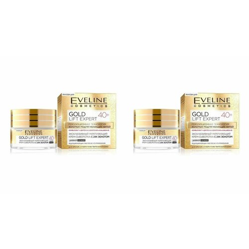 Eveline Cosmetics Эксклюзивный укрепляющий крем-сыворотка с 24к золотом 40+ gold lift expert, 50 мл, 2 шт