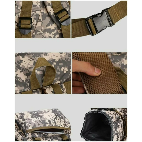 Рюкзак тактический 80 л, туристический, удобный и вместительный, пиксель серый