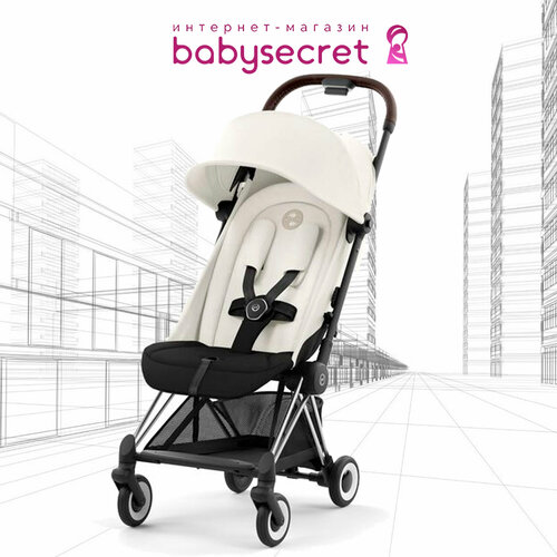 Прогулочная коляска Cybex Coya off white на шасси chrome