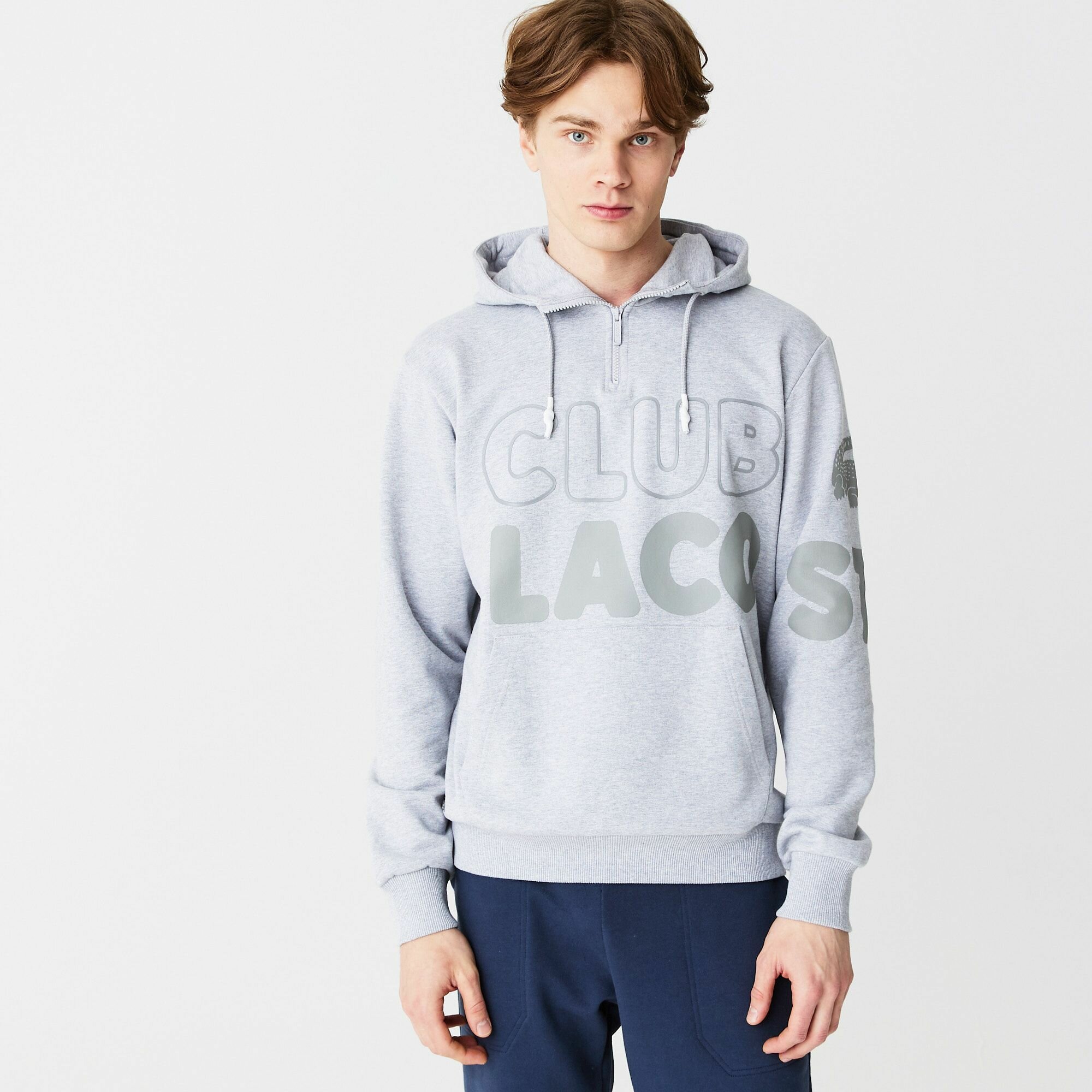 Худи LACOSTE Regular fit, размер T3, , серый