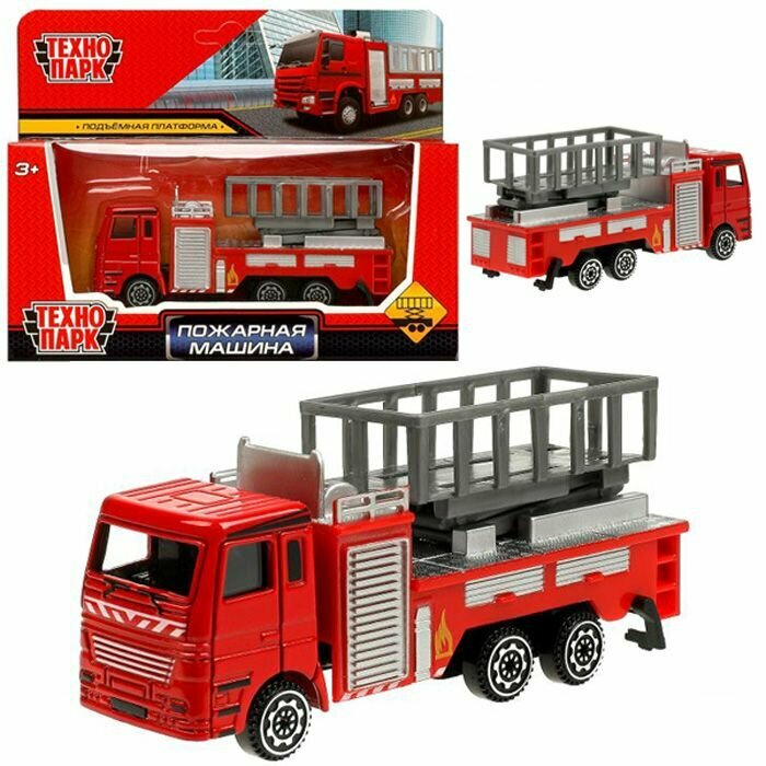 Машинка Пожарная металлическая ТехноПарк 12см 2209I0187-R