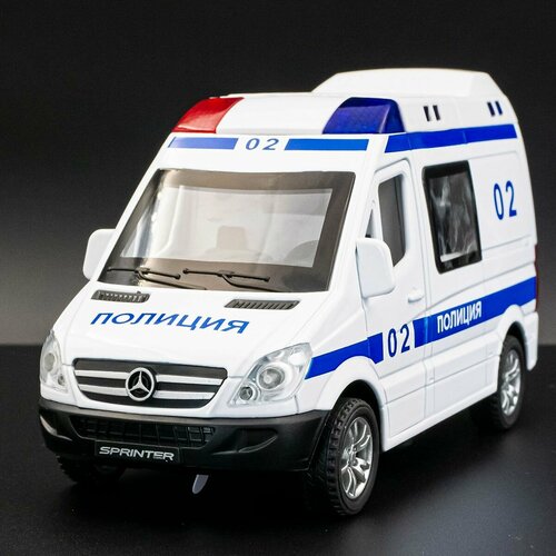 Машинка Mercedes-Benz Полиция микроавтобус 1:32, полицейская машинка