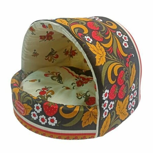 Родные места Домик колыбелька для животных Хохлома 1 38х35х27 см 1890₽