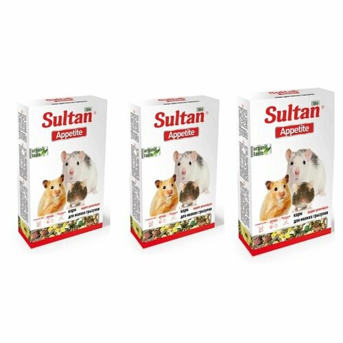 Sultan Полнорационный корм для мелких грызунов Bio Appetite Premium 550 г, 3 уп.