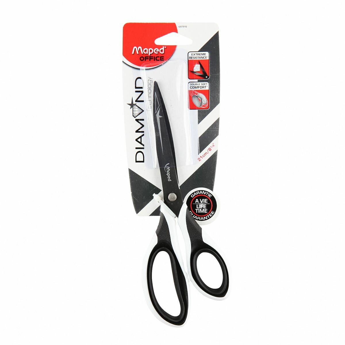 фото Ножницы 210 мм, Diamond эргономичные, сверхпрочные с алмазным покрытием, асимметричные