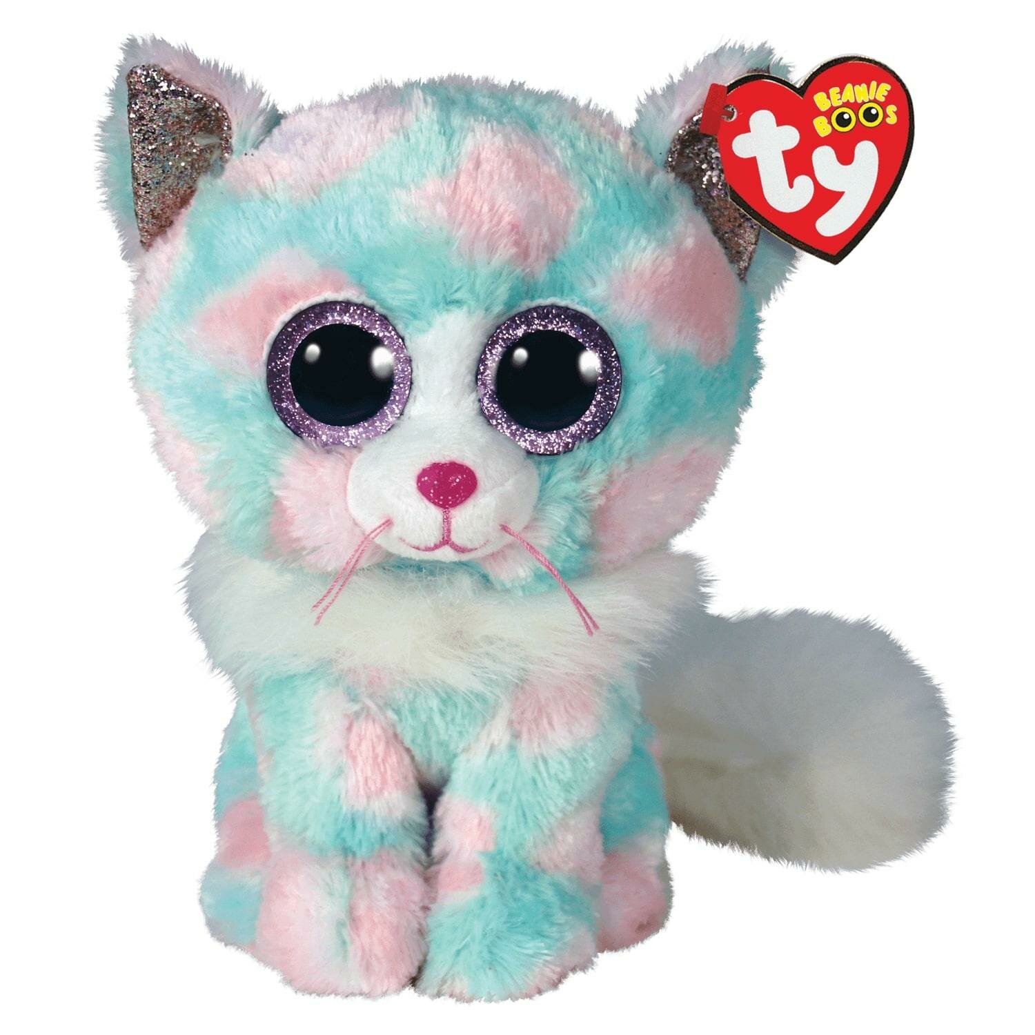 Игрушка мягкая TY Beanie Boo's Кошечка OPAL в постельный тонах 15см, 36376