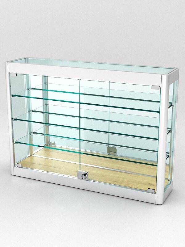 фото Витрина из профиля настенная "вайб ИКС" №3-3П-З-170 (задняя стенка Зеркало), Дуб Золотистый 70 x 17 x 50 см (ДхШхВ)