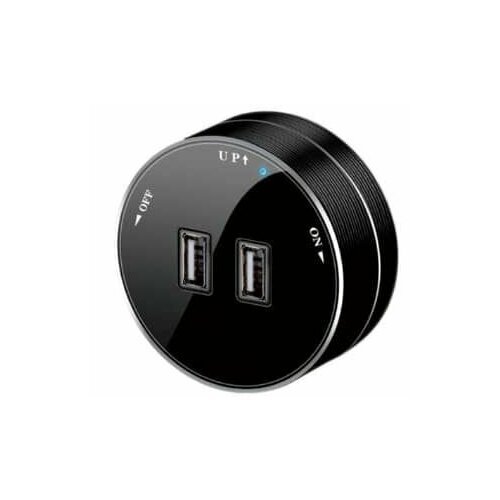 Трековая розетка с 2 usb для шинопровода черная (трек системы); Гарантия качества