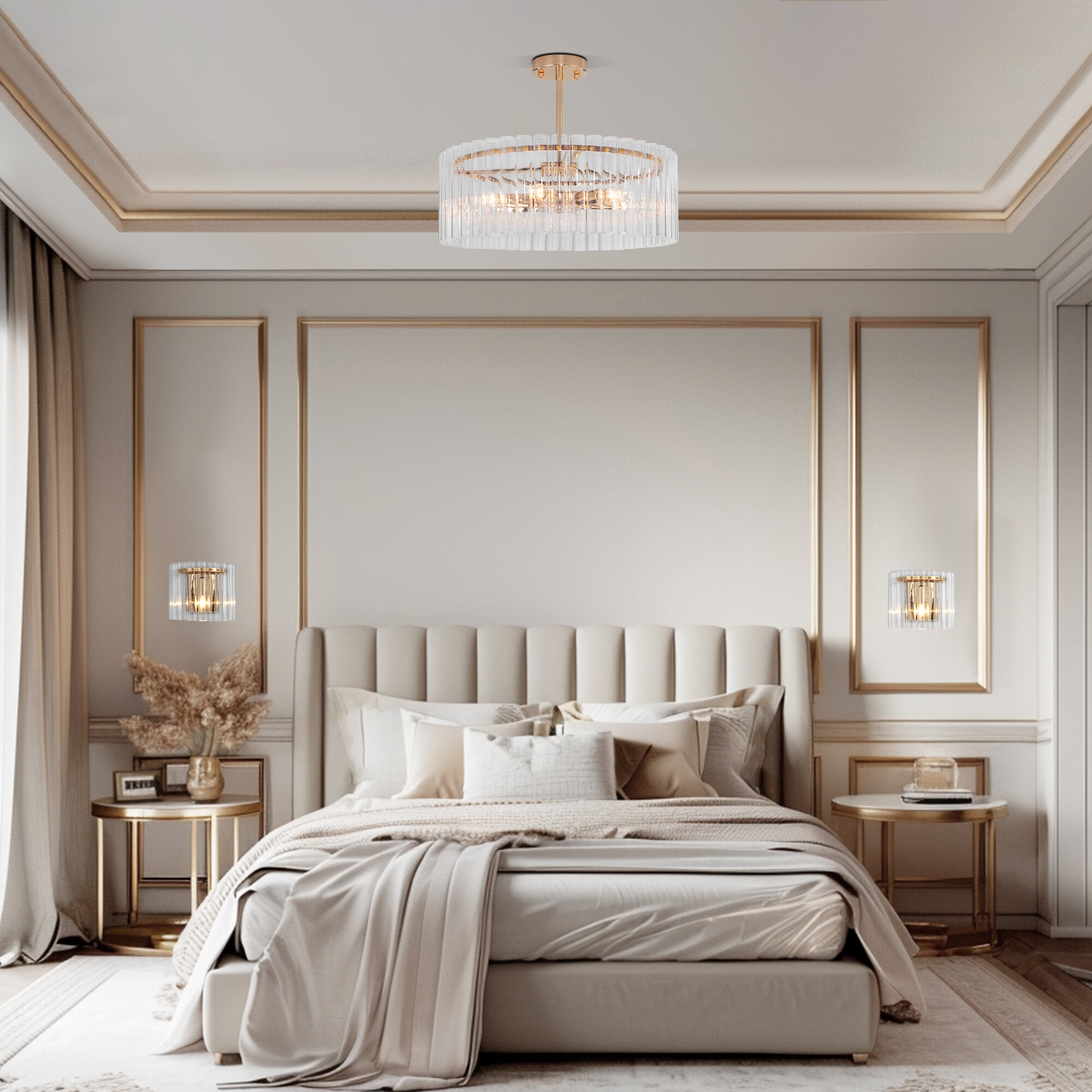 Потолочная люстра Bogate's Flamel Умная 373/6 золото плафон из стекла E14 Minimir Home - фото №5