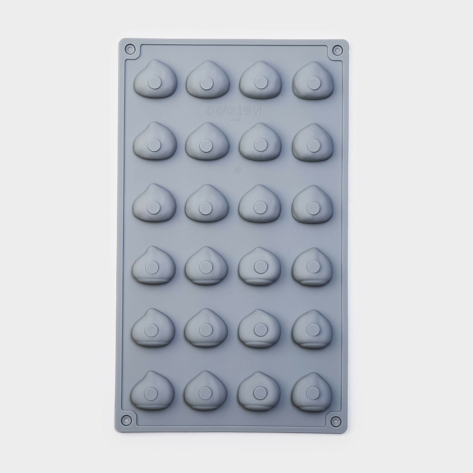 Форма для шоколада Доляна «Орешки», 30×17,5×1,5 см, 24 ячейки (3×2см) , цвет серый (1шт.)