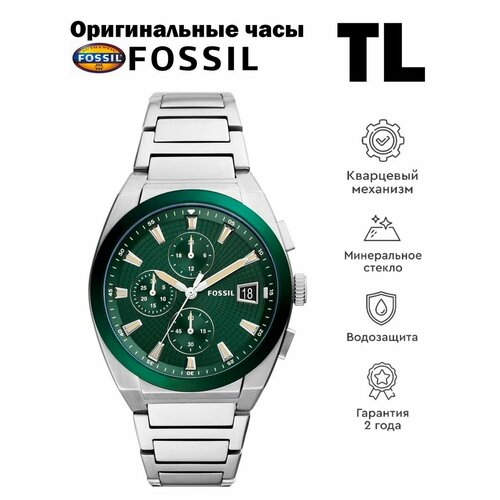 Наручные часы FOSSIL, зеленый мужские многофункциональные кварцевые часы olevs спортивные часы с тремя глазами и хронографом водонепроницаемость 30 м светящиеся мужские