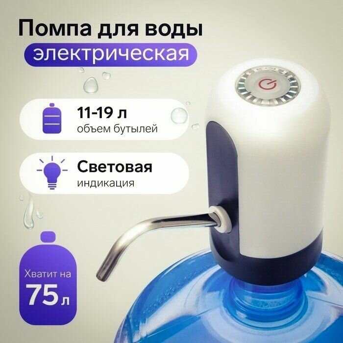 Помпа для воды электрическая / диспенсер для воды / помпа электрическая/ беспроводная USB зарядка