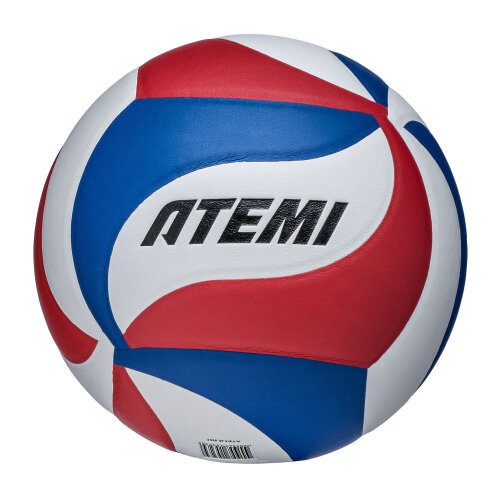 Мяч волейбольный Atemi CHAMPION (N) синтетическая кожа PU Soft, син/бел/красн,18 п, клееный, 65-67см