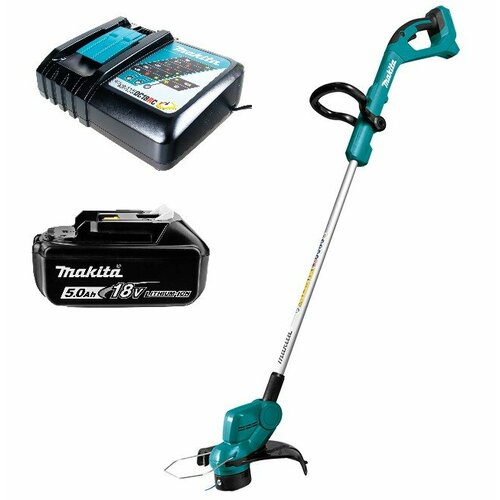 Аккумуляторный триммер Makita DUR193RT (18V, Li-Ion) (1х5Ач, з/у) аккумуляторный лобзик 18v 4 0ah 2 акб li ion кейс makita beezmoto