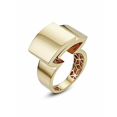 Кольцо YA ZOLOTO, желтое золото, 585 проба, размер 18.5, ширина 14 мм, желтый