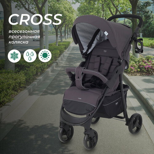 Коляска прогулочная всесезонная MOWBaby CROSS RA080 Carbon 2024