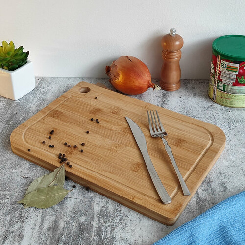 Разделочная доска толстая из бамбука размер 26 x 36 x 17 см 764₽