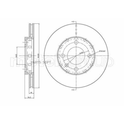 TRUSTING DF454 Тормозной диск Seat Arosa (05.1997-), Skoda Fabia (08.1999-), VW Lupo (09.1998-), Polo (10.1994-) F
