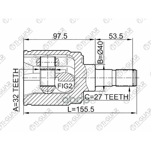 Шрус Tg-In4406 0311-Crvmtrh Tiguar 324027 Inner Rh At Odyssey 1994-1999 Ra1Ra2 F22b Ra3Ra4 23L F23a Mt Ort 6130₽