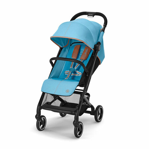 Прогулочная коляска Cybex Beezy Beach Blue с бампером и дождевиком