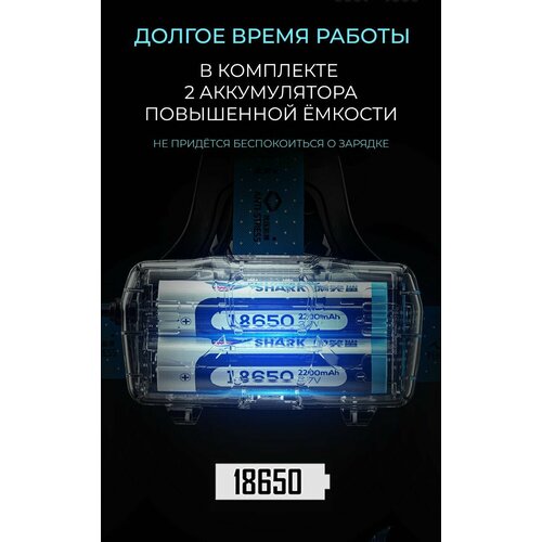 Фонарь налобный аккумуляторный светодиодный мощный 18650 USB