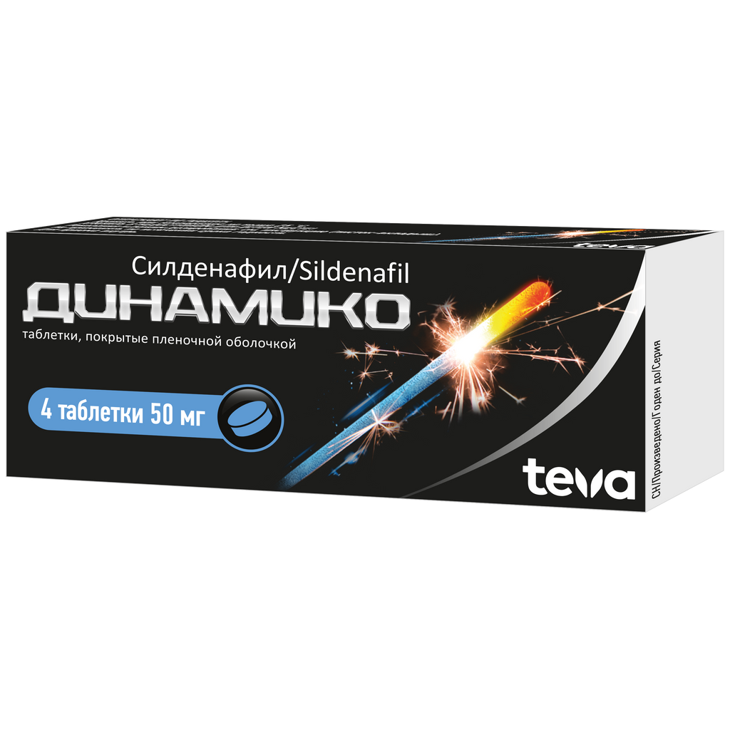Динамико таблетки покрыт. плен. об. 50 мг 4 шт.