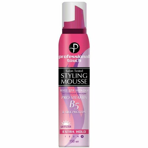 Мусс для укладки волос PROFESSIONAL TOUCH экстрасильная фиксация, 150 мл (комплект из 9 шт)