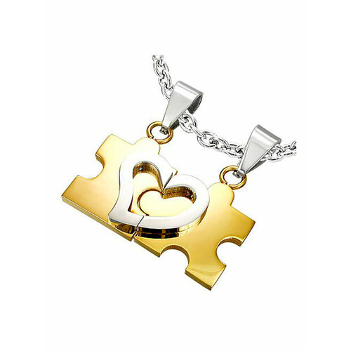 Комплект подвесок 4Love4You, золотой, серебряный кулон парный головоломка любви