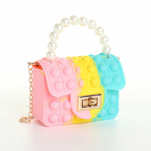 Сумка детская на замке цвет розовыйжёлтыйбирюзовый 834₽